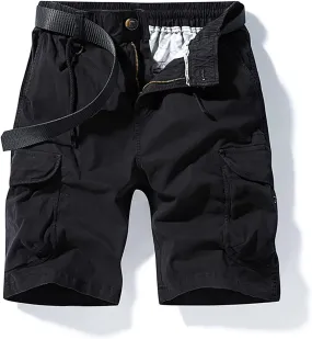 Men's Cotton Twill Cargo Shorts Classic Relaxed Fit Tactical Shorts Casual Outdoor Fishing Shorts with Multi Pockets