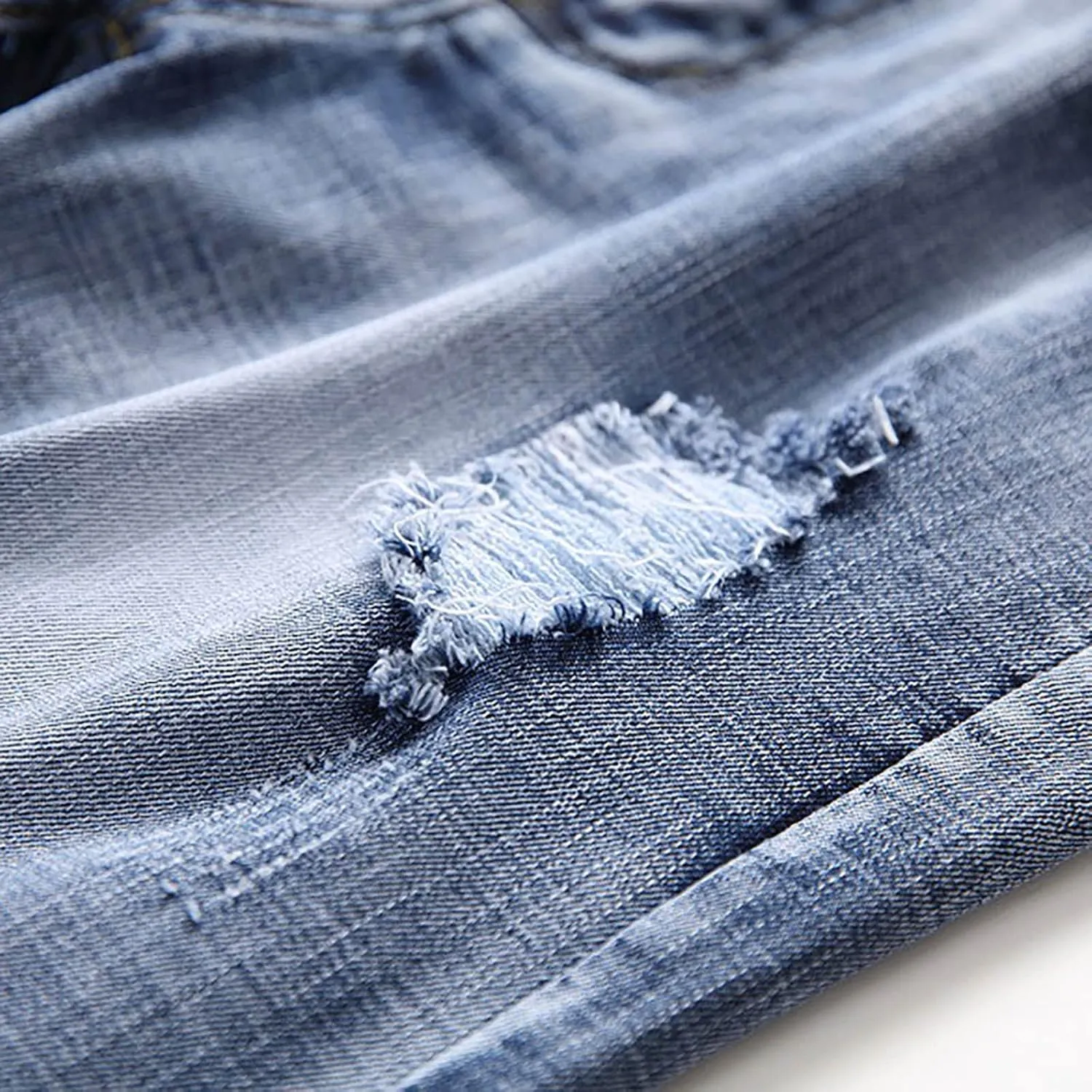 Mens Jean Shorts Summer Relaxed-Fit Ripped Bermuda Shorts Fashion Distressed Denim Shorts Casual Summer Work Shorts