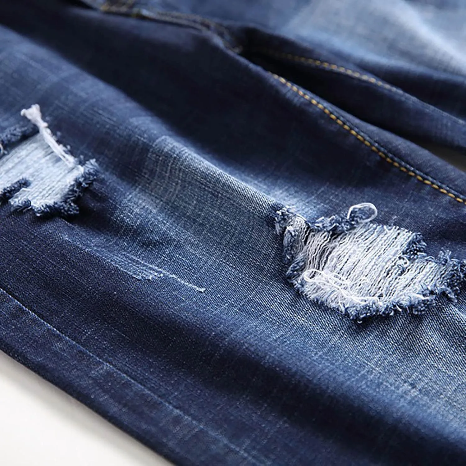 Mens Jean Shorts Summer Relaxed-Fit Ripped Bermuda Shorts Fashion Distressed Denim Shorts Casual Summer Work Shorts