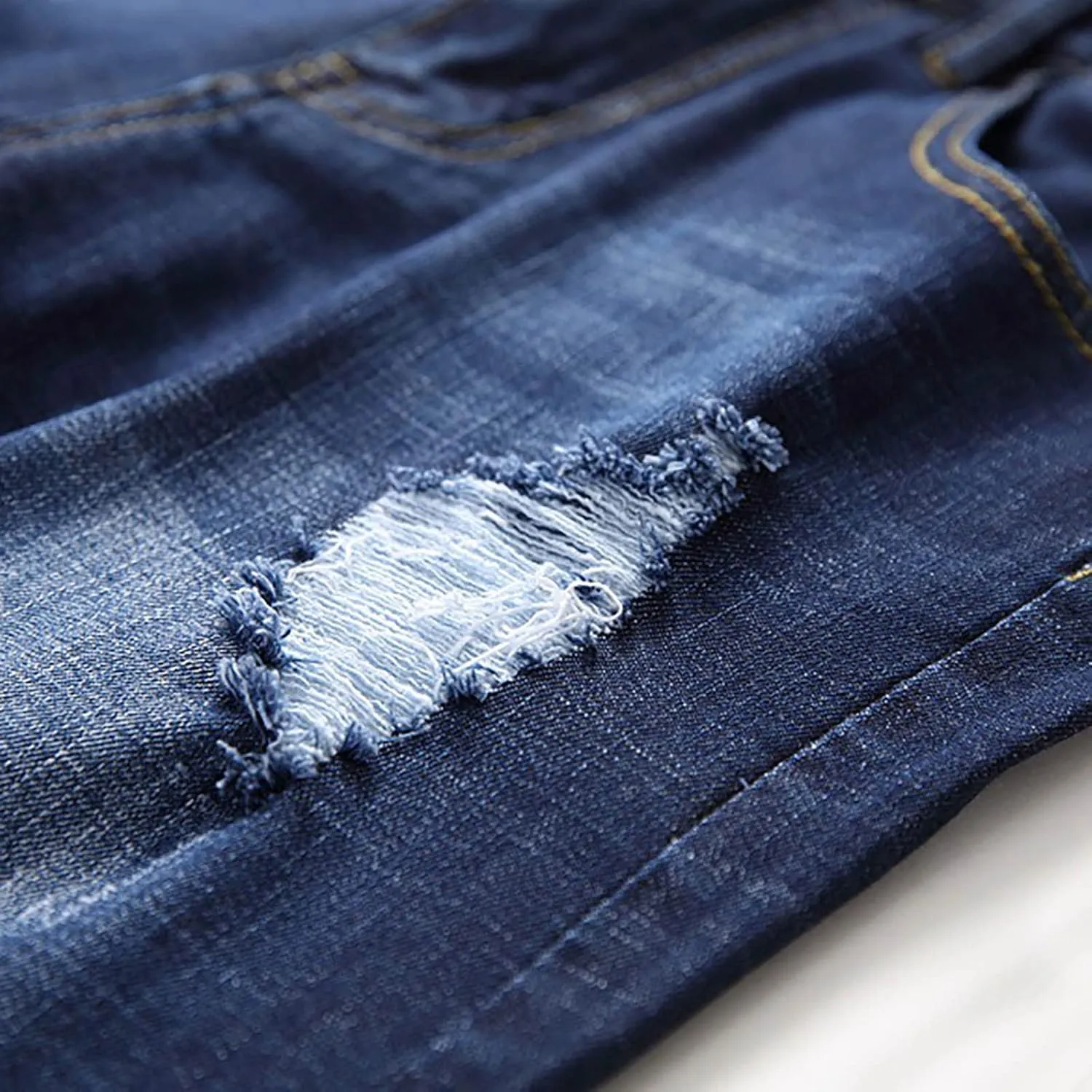 Mens Jean Shorts Summer Relaxed-Fit Ripped Bermuda Shorts Fashion Distressed Denim Shorts Casual Summer Work Shorts