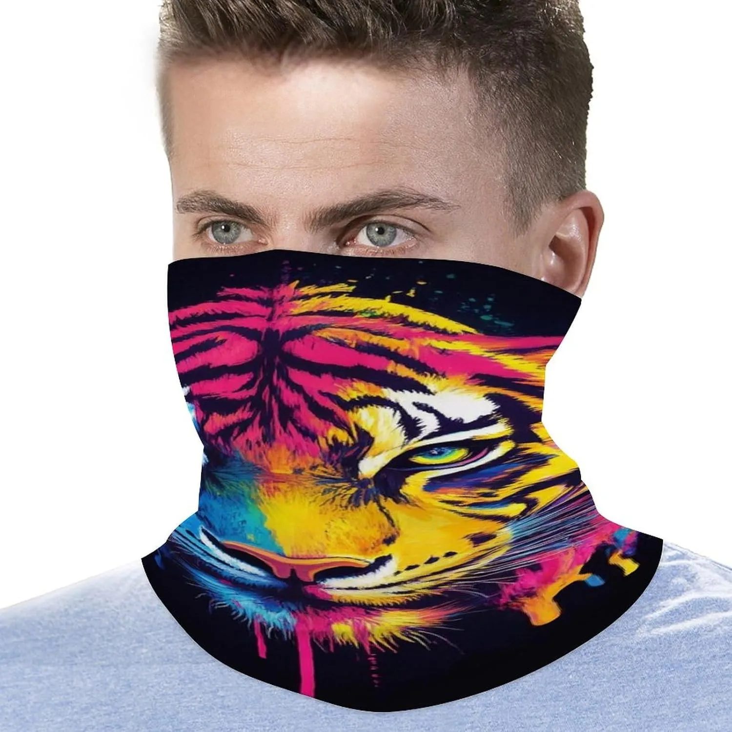 Men's Neck Gaiter Balaclava, Breathable Cooling Face Cover Head Wrap Bandana Face Mask Scarf for Outdoor Sport