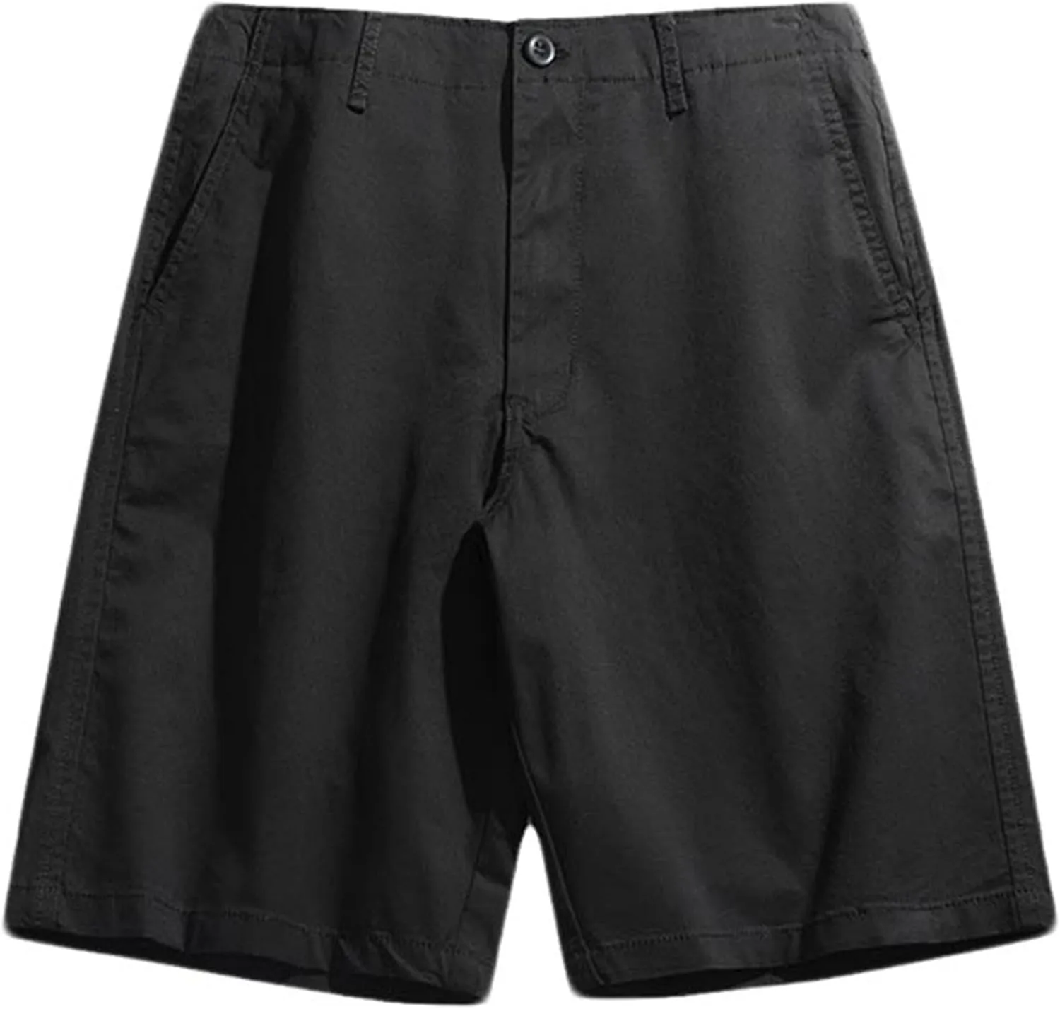 Mens Shorts Cotton Straight Shorts Men's Casual Flat Front Chino Shorts Relaxed Fit Slacks Shorts Summer Cargo Sports