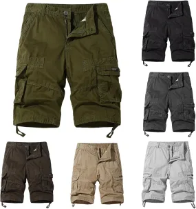 Men's Tactical Shorts Sports Leisure Multi-Pockets Cargo Shorts Relaxed Summer Short Pants