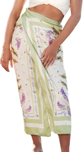 Multifunctional Stretch Viscose Sarong Cover Up with Anthurium Flowers, Perfect for Summer Skirt, Top or HeadScarf, One Size