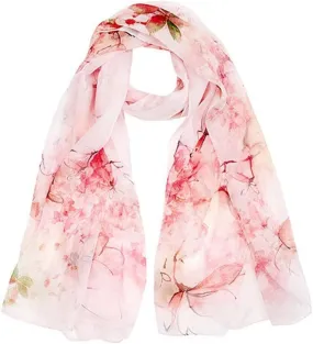 MUSUMI Square Large Neck Scarf Lightweight Silk Scarf Ladies Digital Printed Silk Scarf Breathable Chiffon Shawl Soft Lightweight