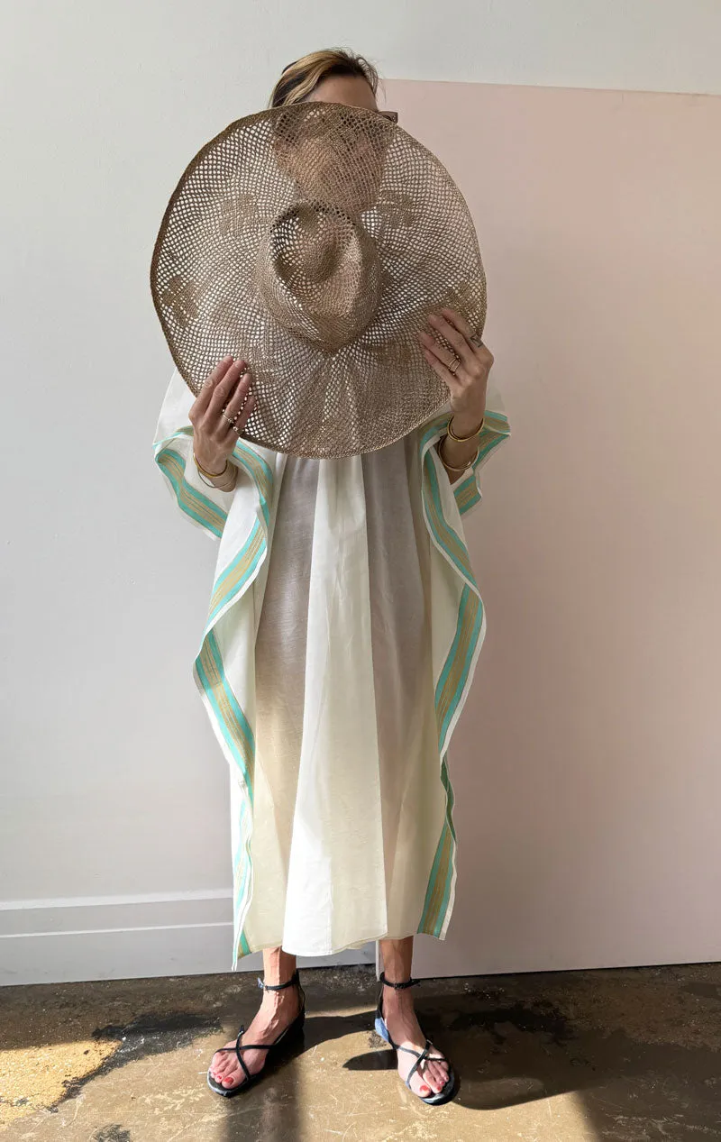 Natural Floral Large brim Hat-Medium
