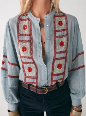 Ninette Blouse - Navajo Bleu