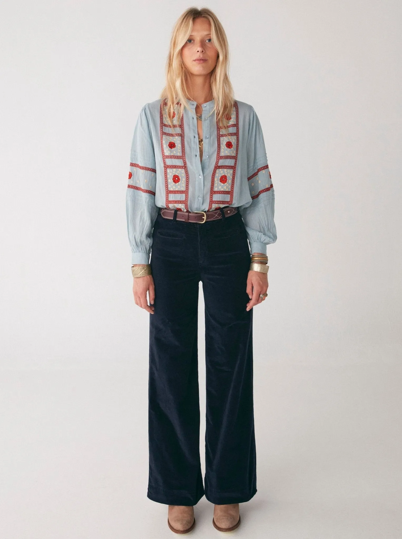 Ninette Blouse - Navajo Bleu