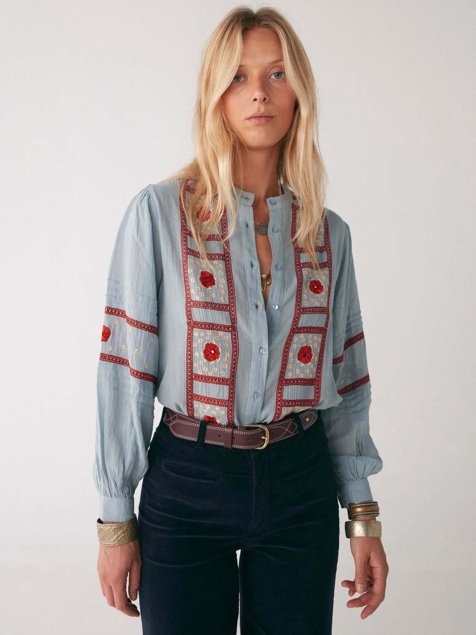 Ninette Blouse - Navajo Bleu