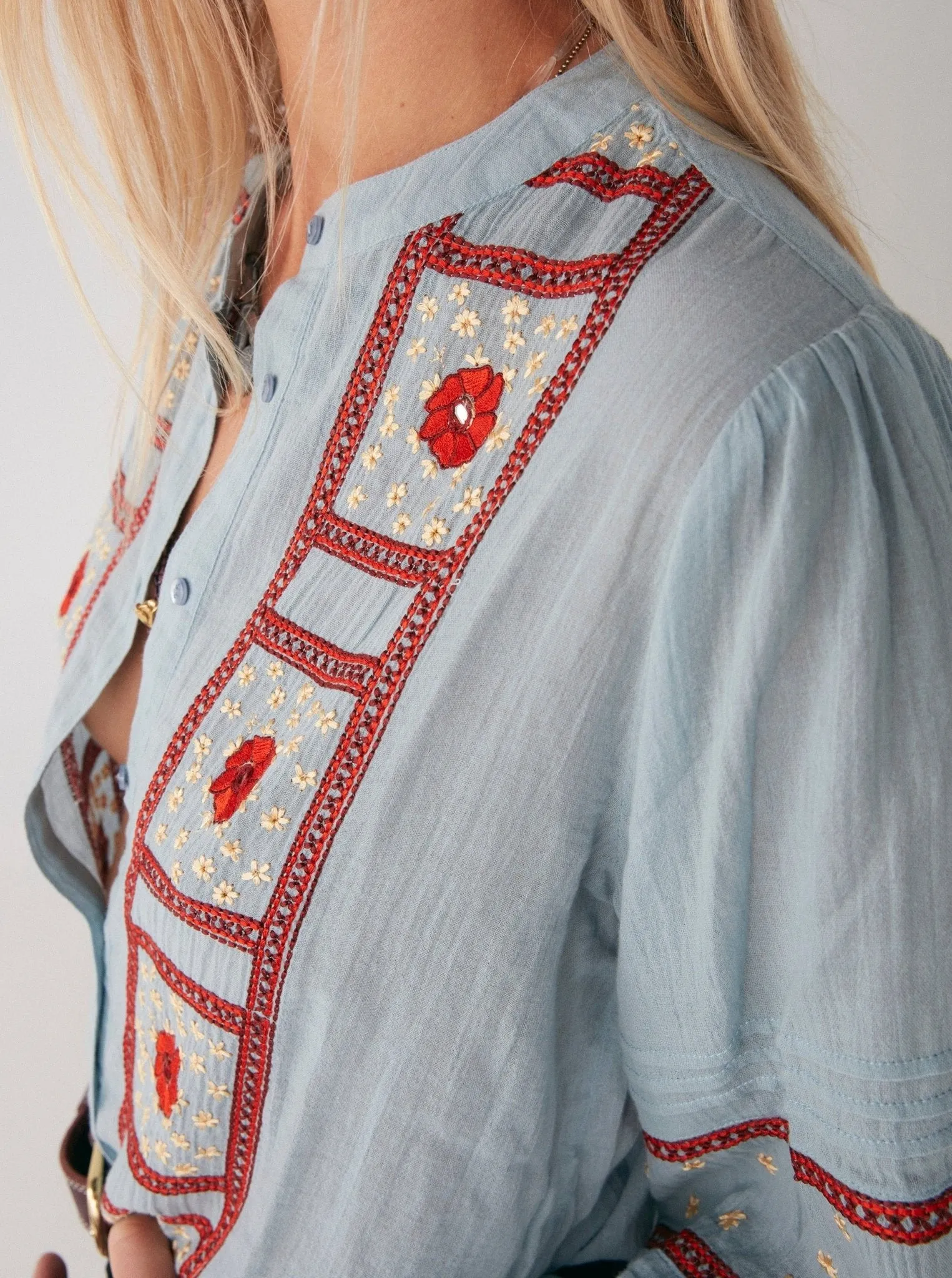 Ninette Blouse - Navajo Bleu