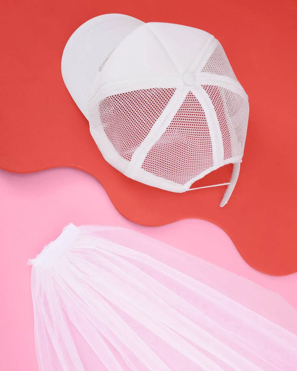 Pearl Bride Trucker Hat with Veil