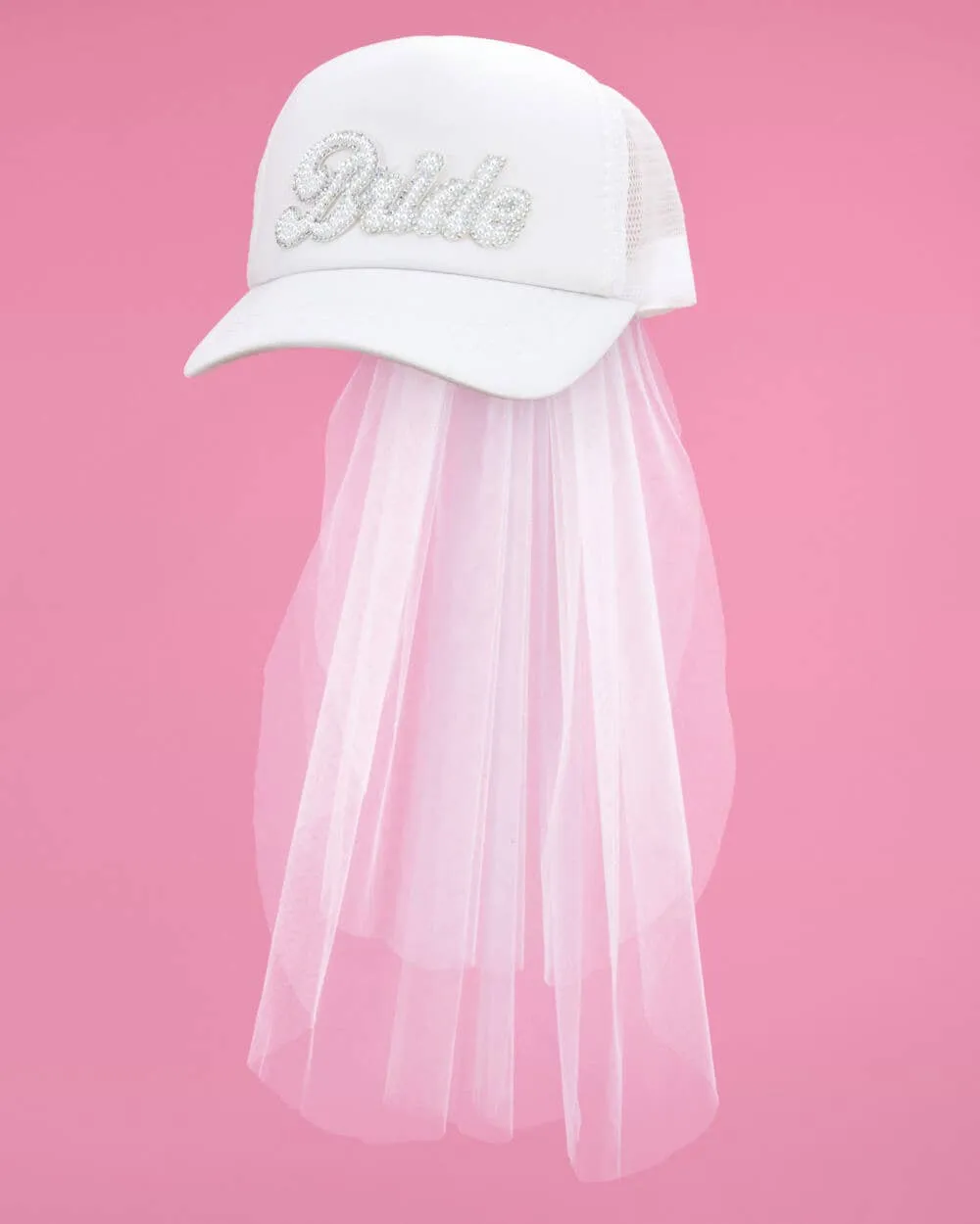 Pearl Bride Trucker Hat with Veil
