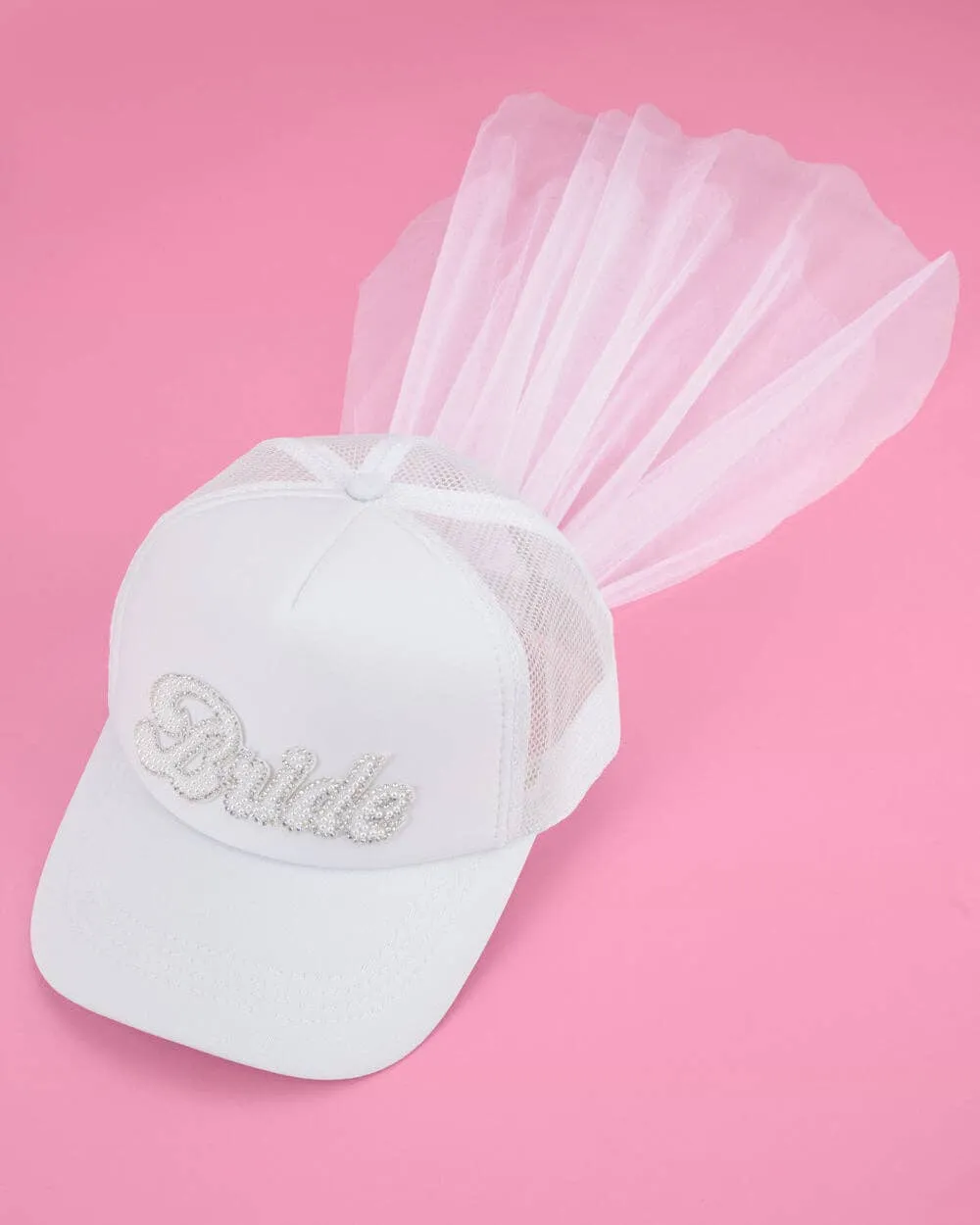 Pearl Bride Trucker Hat with Veil