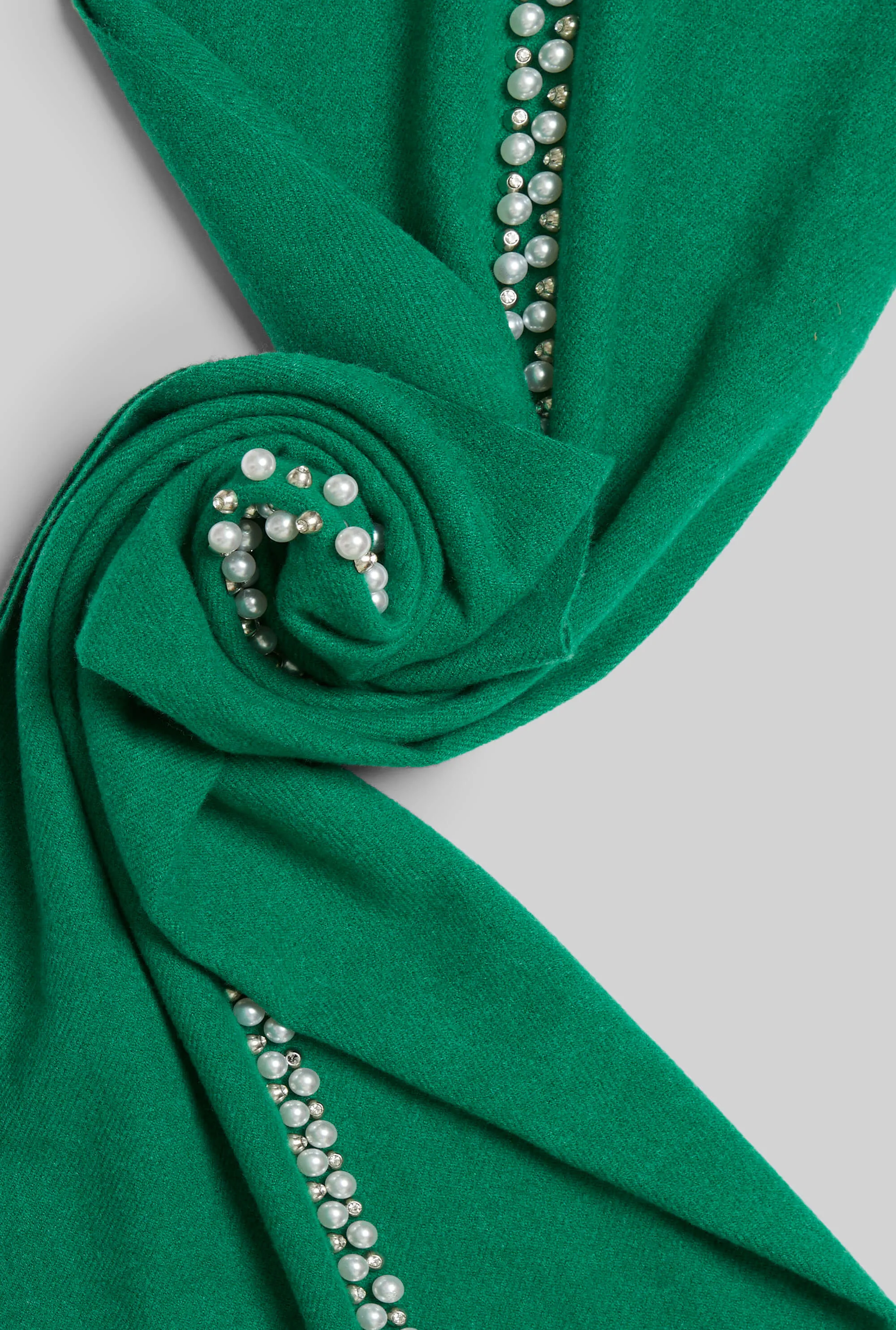 Pearl Detail Scarf Green