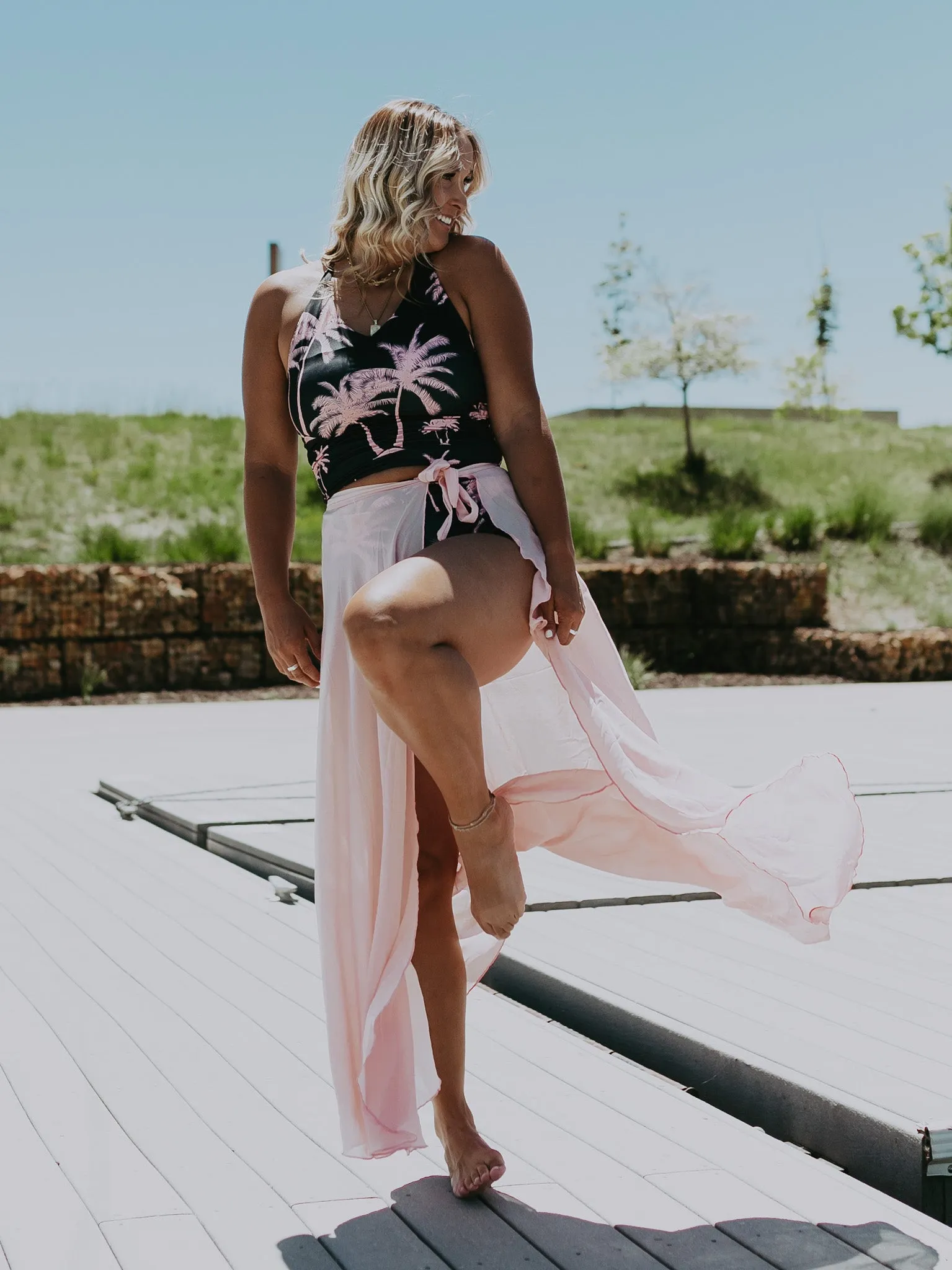 Pink Chiffon Wrap - $16