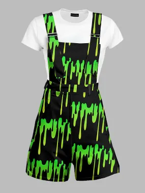 Plus Size Slimecore Fashion Overall Shorts