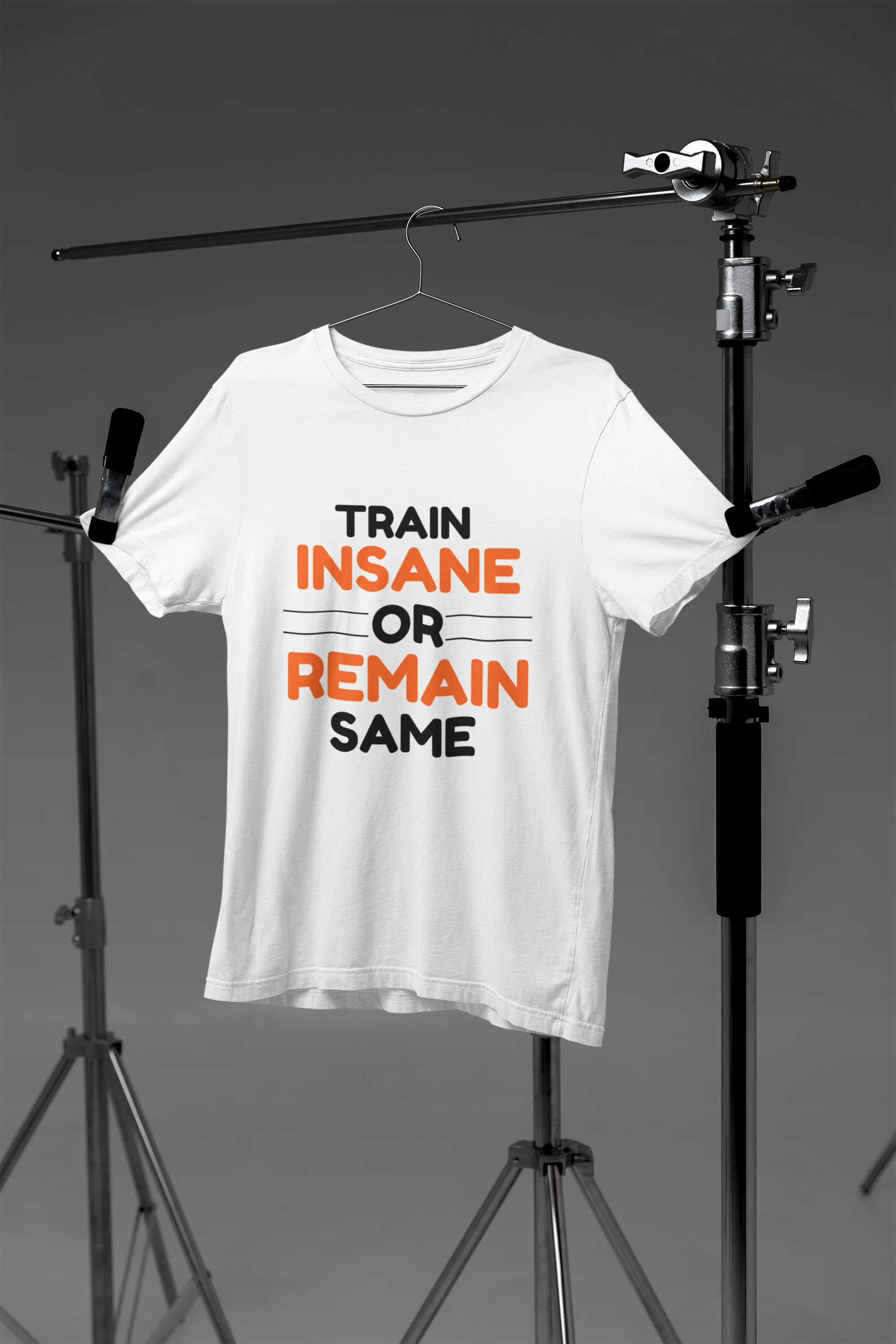 "Train Insane Or Remain Same" Premium Printed Gym T-Shirt for Active Workouts