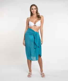 Sea Green Full Length Semi Sheer Beach Sarong