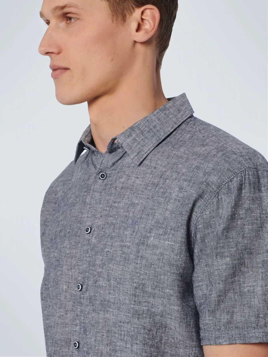 Shirt Short Sleeve 2 Colour Melange With Linen | Night