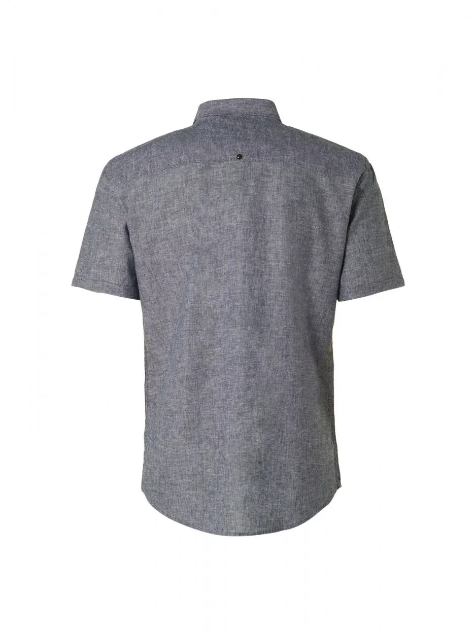 Shirt Short Sleeve 2 Colour Melange With Linen | Night
