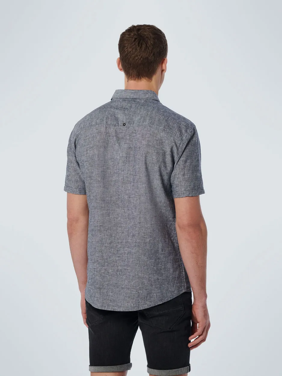 Shirt Short Sleeve 2 Colour Melange With Linen | Night