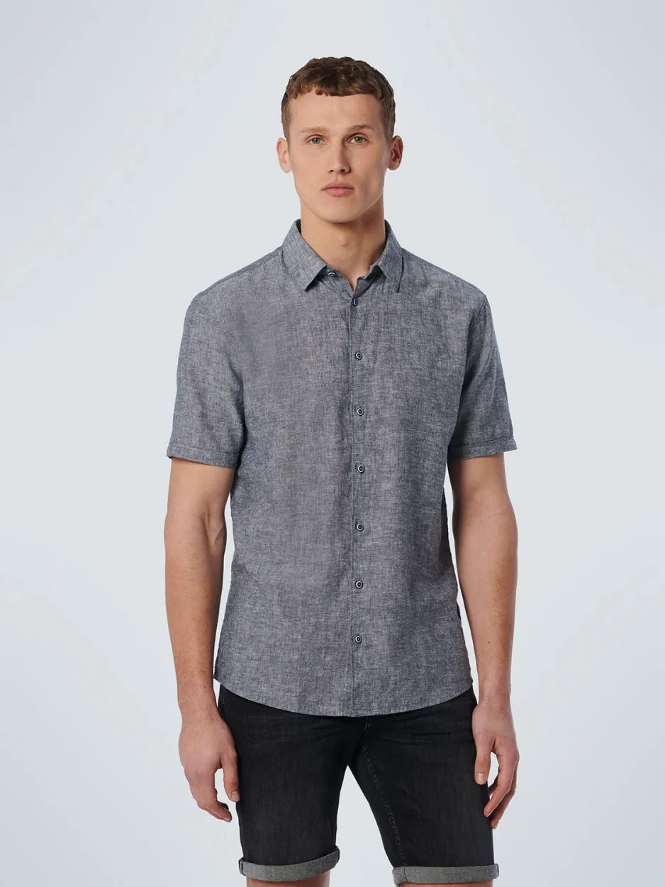 Shirt Short Sleeve 2 Colour Melange With Linen | Night