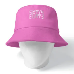 Sixty Eight 93 Logo White Pink Bucket Hat