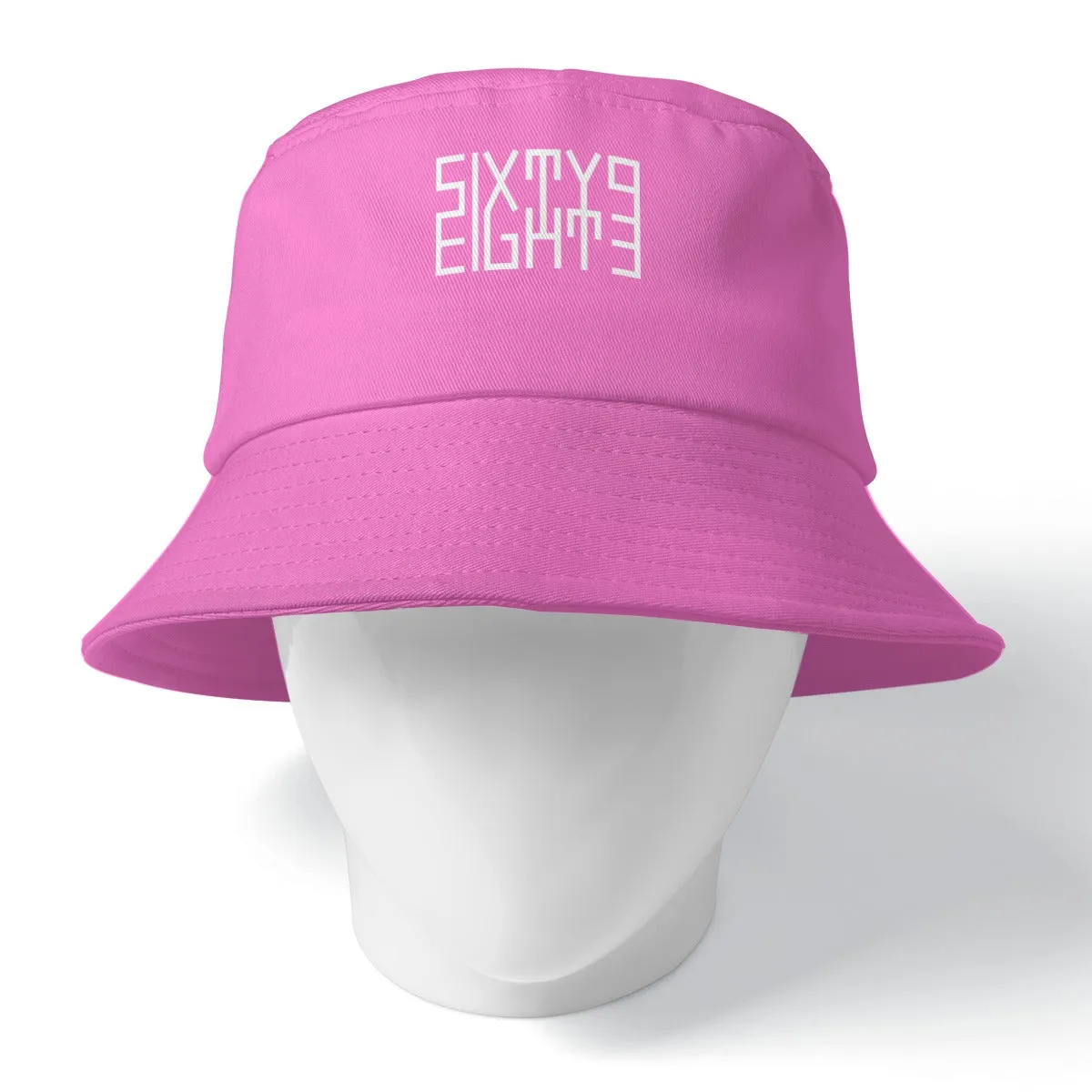Sixty Eight 93 Logo White Pink Bucket Hat