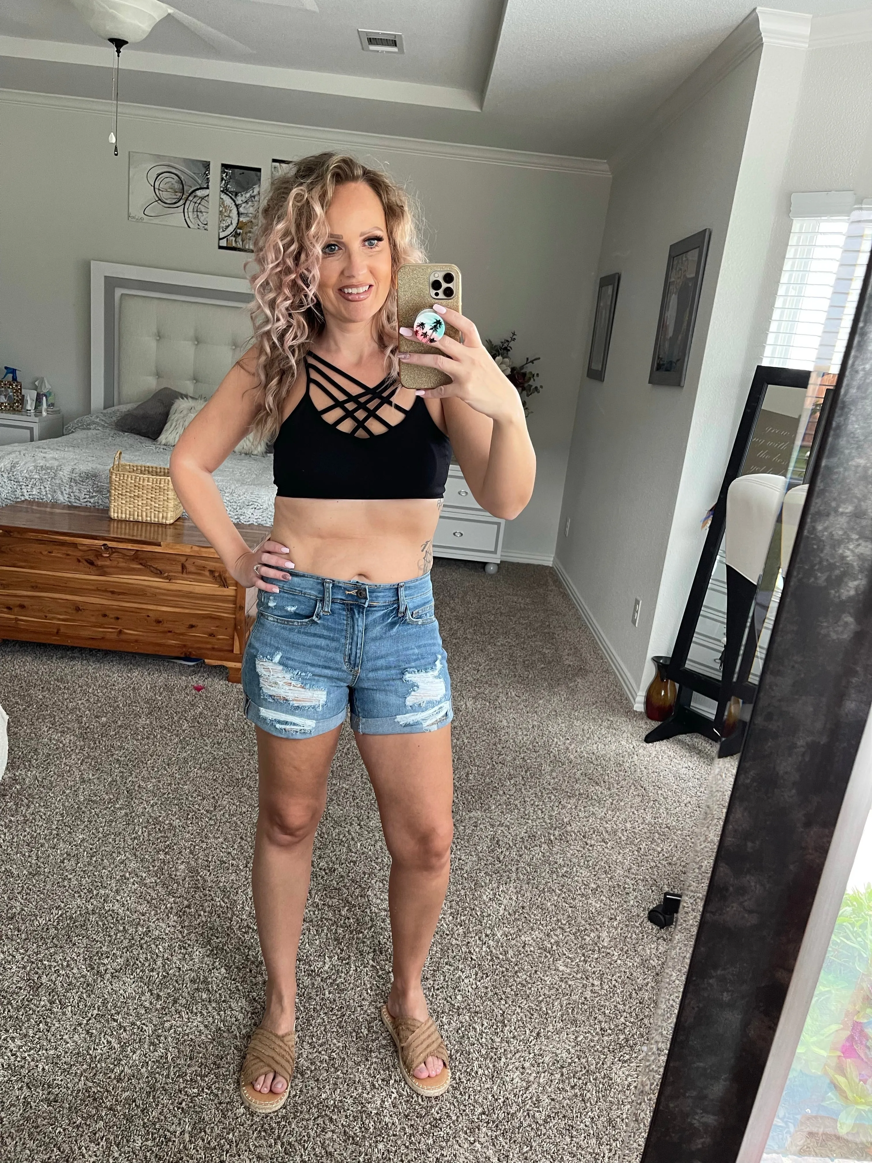 Sneak Peek Midrise Tomboy Distressed shorts