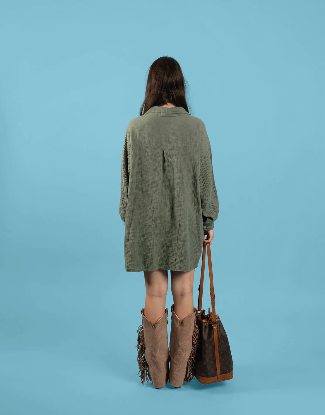 Textured long blouse