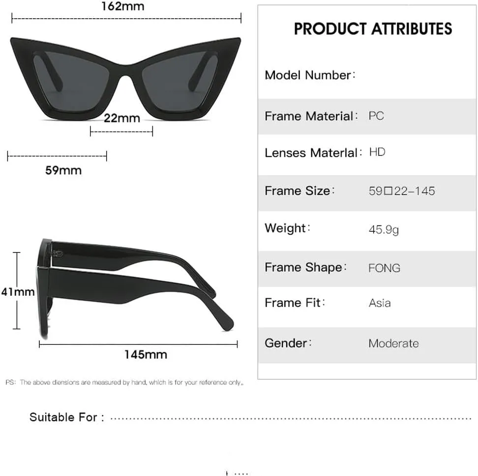 Vintage Cat Eye Sunglasses for Men Women Fashion Colourful Shades Eyewear Female Popular Sun Glasses UV400