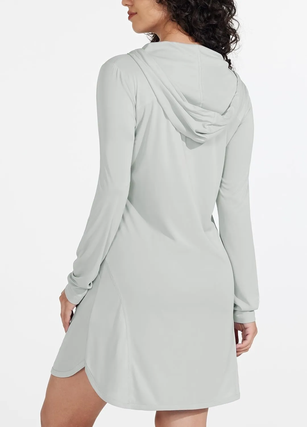 Willit Women's UPF 50  Swim Cover-Up Dress Hooded Beach Sun Long Sleeve Swimwear Quick Dry SPF Swim Shirts