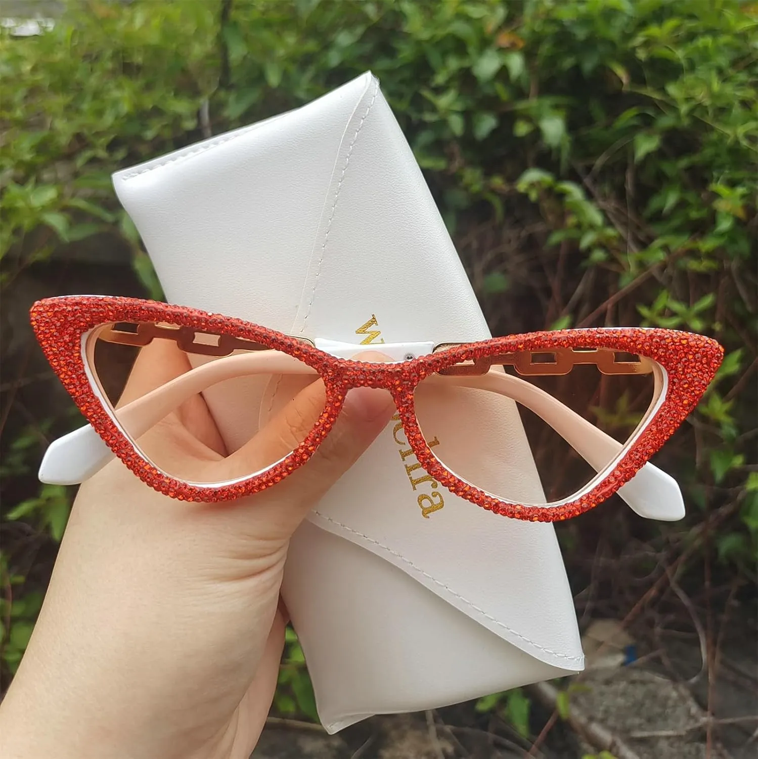 willochra Bling Rhinestones Sunglasses Women Cat Eye Diamond Sun Glasses Female Fashion Square Eyeglasses