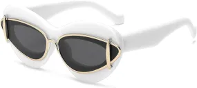 willochra Cat Eye Sunglasses Women 2024 Luxury Vintage Y2k Punk Sun Glasses For Men Double Frame Retro Eyewear Shades UV400
