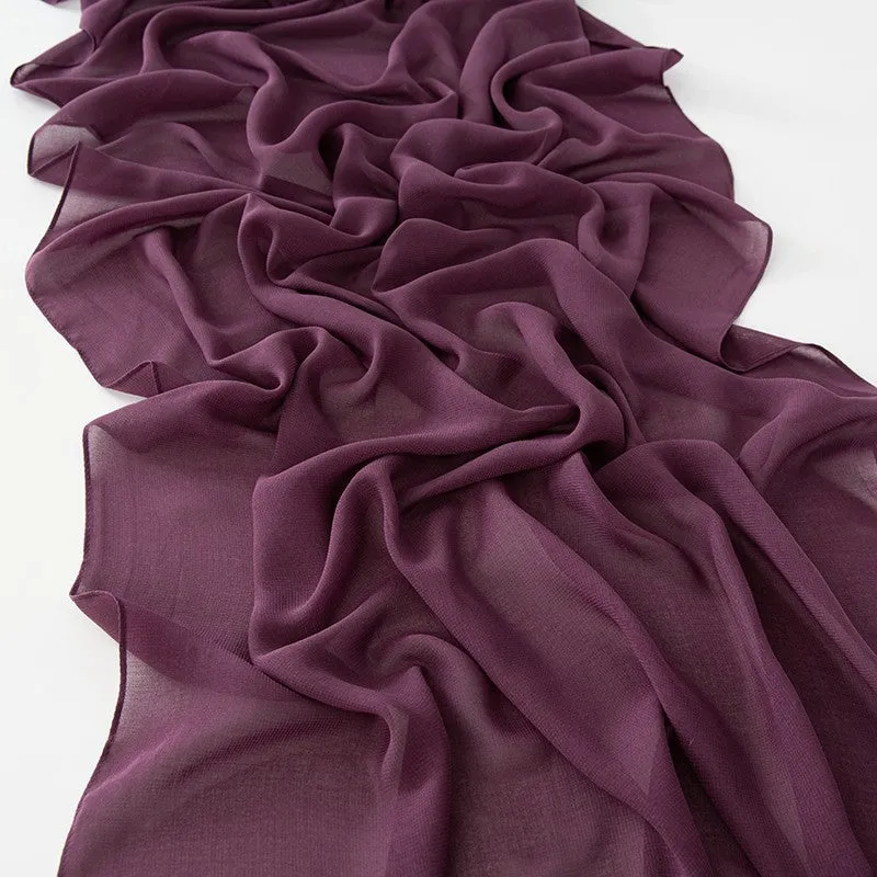 WJA154 Lightweight solid color breathable chiffon long scarf