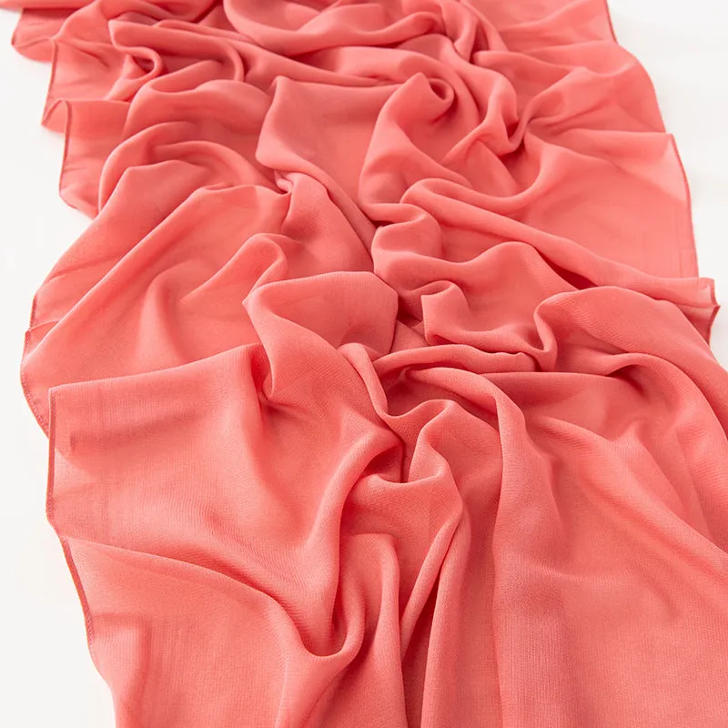 WJA154 Lightweight solid color breathable chiffon long scarf