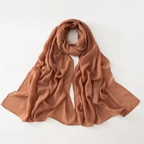 WJA154 Lightweight solid color breathable chiffon long scarf