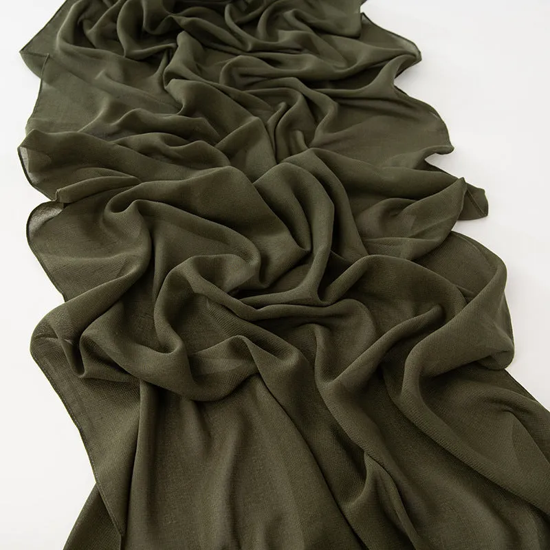 WJA154 Lightweight solid color breathable chiffon long scarf