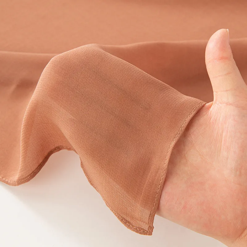 WJA154 Lightweight solid color breathable chiffon long scarf