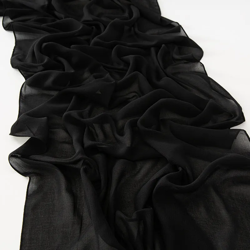 WJA154 Lightweight solid color breathable chiffon long scarf