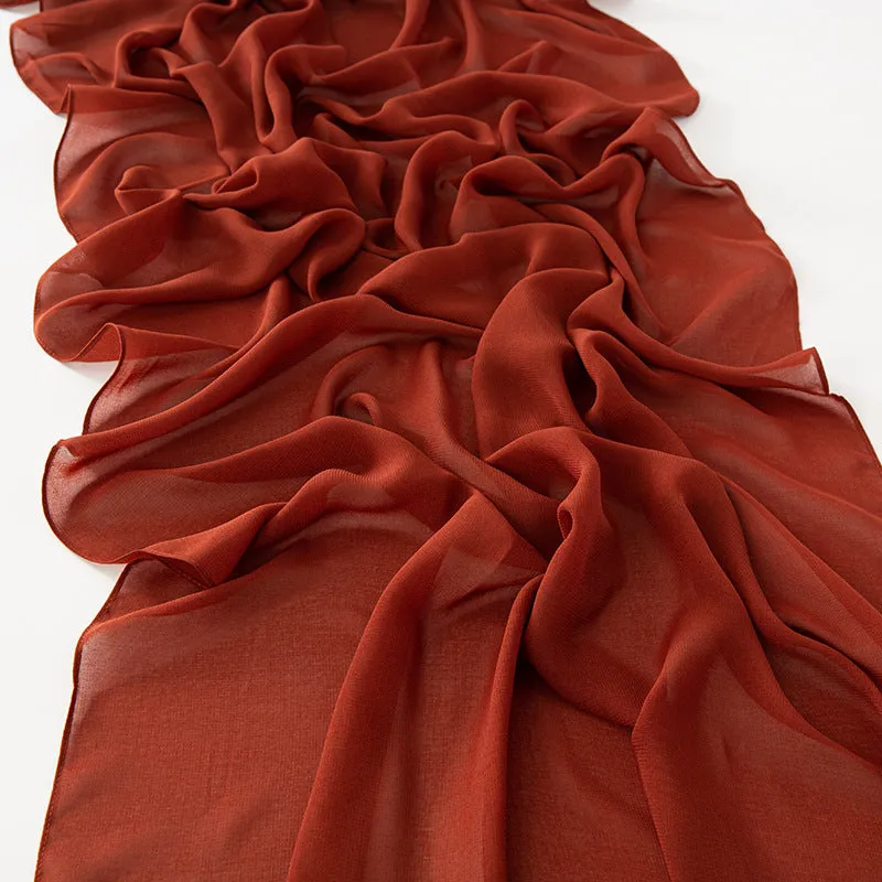 WJA154 Lightweight solid color breathable chiffon long scarf