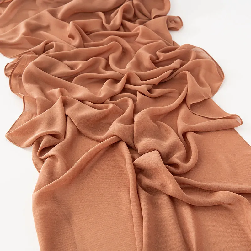 WJA154 Lightweight solid color breathable chiffon long scarf