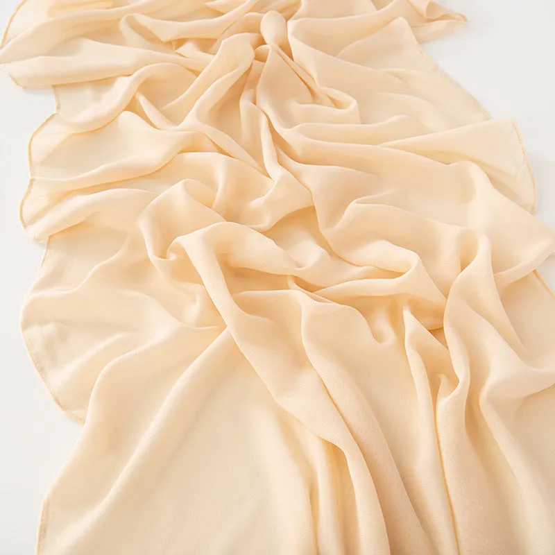 WJA154 Lightweight solid color breathable chiffon long scarf
