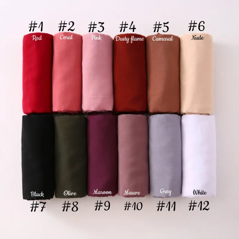 WJA154 Lightweight solid color breathable chiffon long scarf