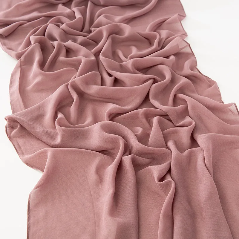 WJA154 Lightweight solid color breathable chiffon long scarf