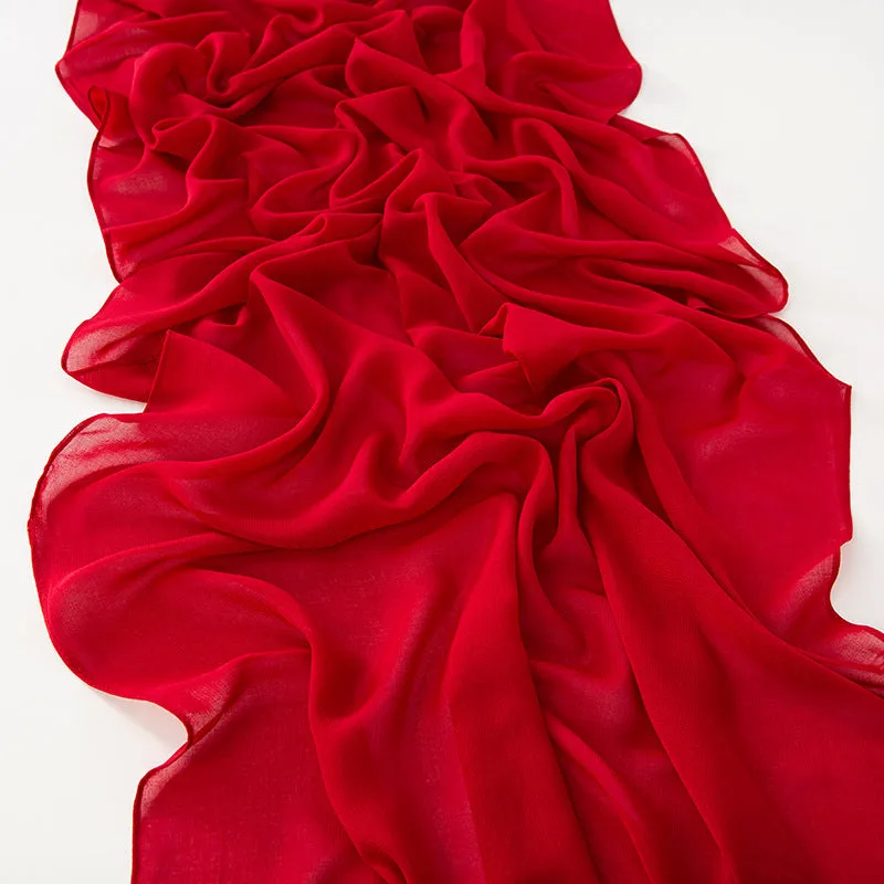 WJA154 Lightweight solid color breathable chiffon long scarf