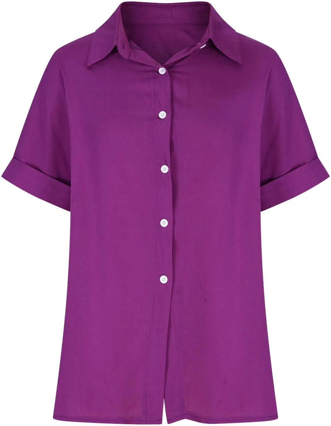 Women Button Down Shirts for Women Summer Cotton Linen Tops V Neck Short Sleeve Dressy T-Shirts Work Tops with Pocket