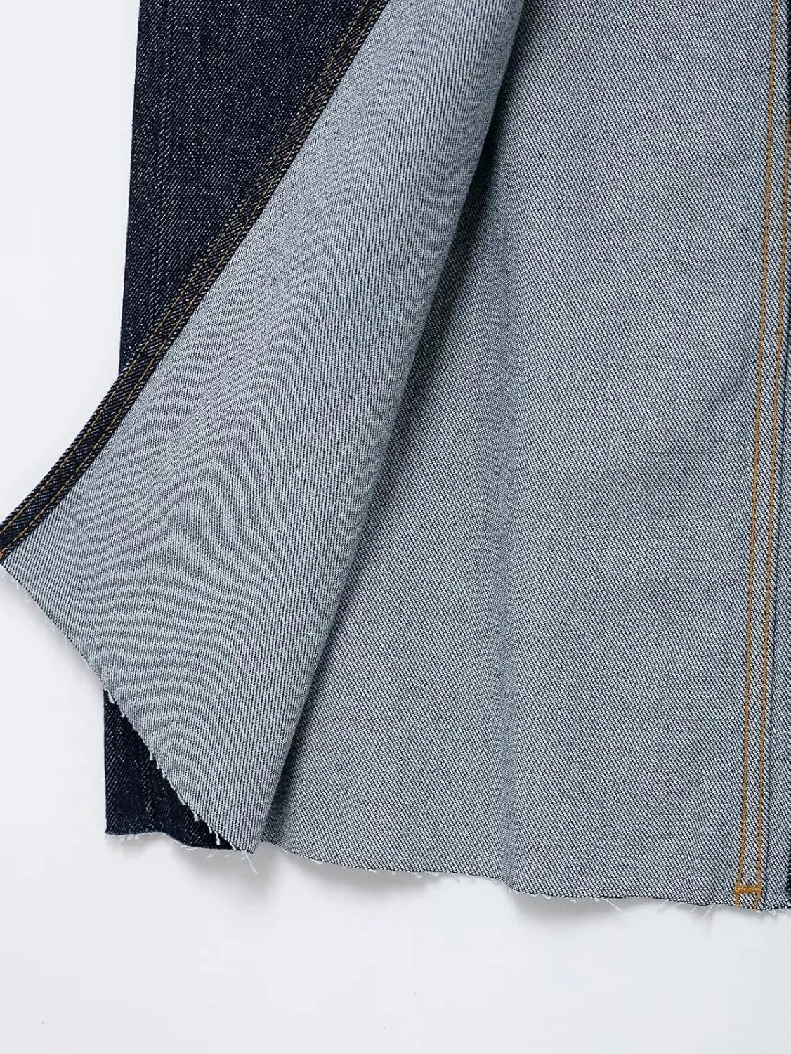 Women's Classic Dark Blue Stylish Front Slit Denim Midi Skirt
