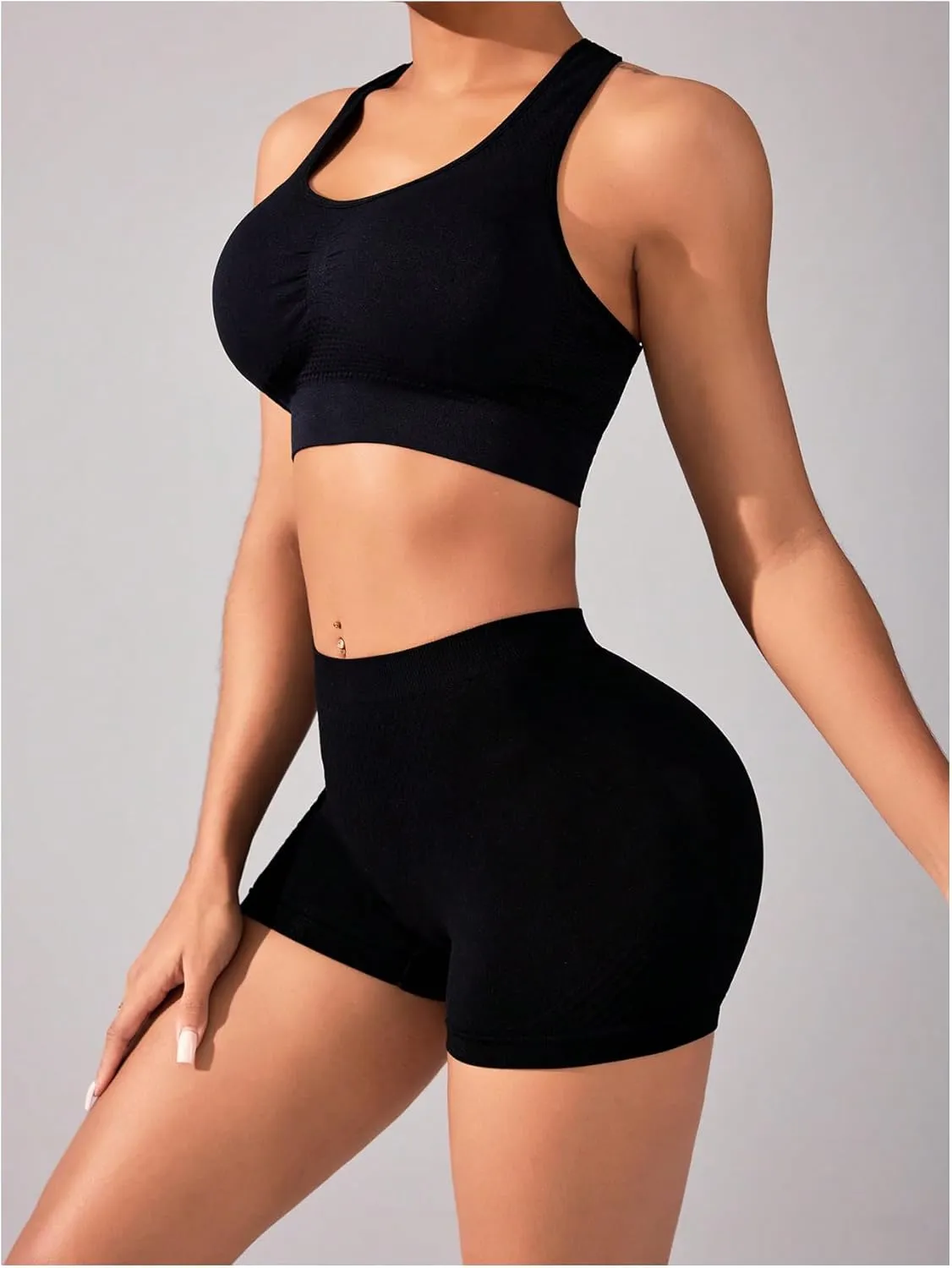 Women's Leopard Print High Waisted Sports Biker Shorts Tummy Control Stretchy Shorts