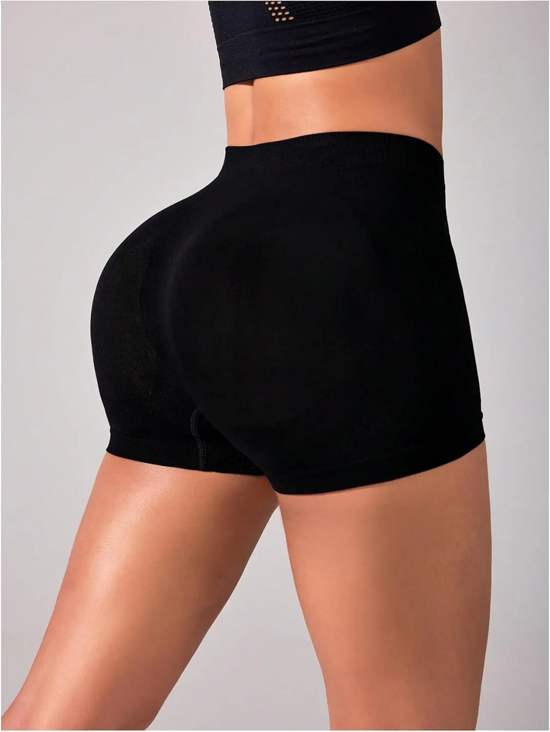 Women's Leopard Print High Waisted Sports Biker Shorts Tummy Control Stretchy Shorts